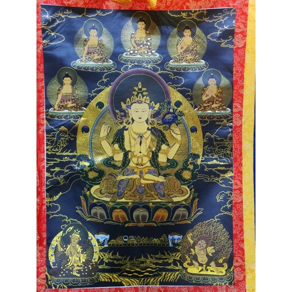 Tranh Thangka Quan Âm Tứ Thủ_120x80cm